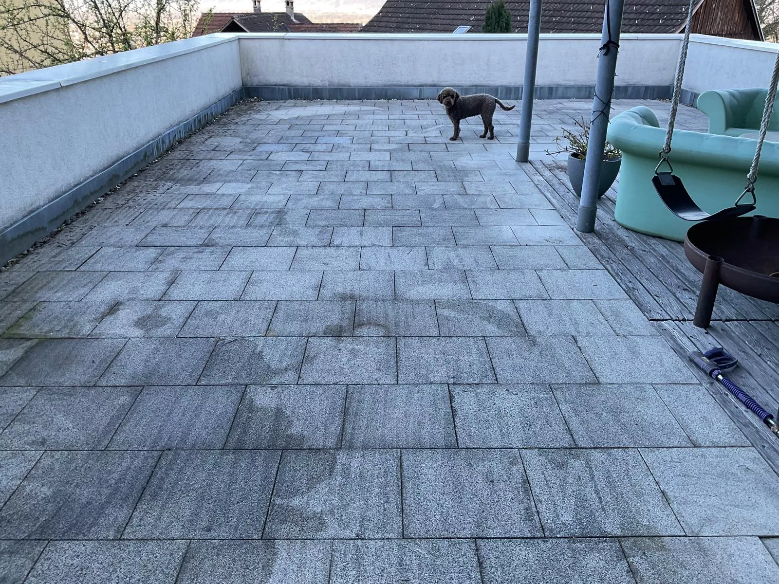 Terrassenreinigung, Flächenreinigung, Steinexperte, Schmutzentfernung, Mario Ender Altach, Vorarlberg